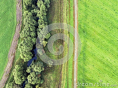 Photo with a drone field Stock Photo