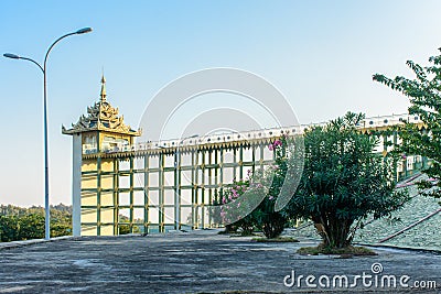 Photo of elevator building at Uppatasanti Pagoda, Nay Pyi Taw, Myanmar, Feb-2018 Editorial Stock Photo