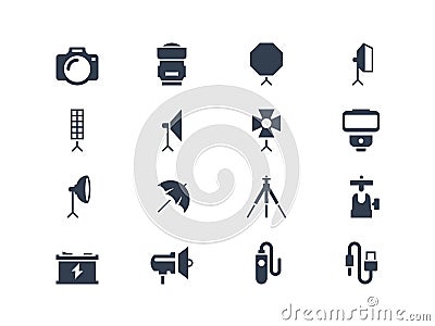 Photo equipment icons Vector Illustration