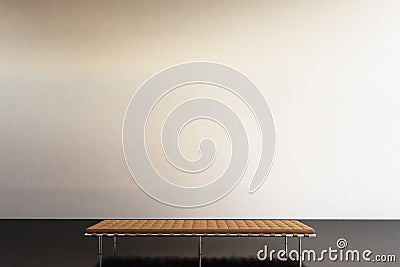 Photo exhibition modern gallery. Blank white empty wall contemporary art museum. Interior loft style with concrete Stock Photo