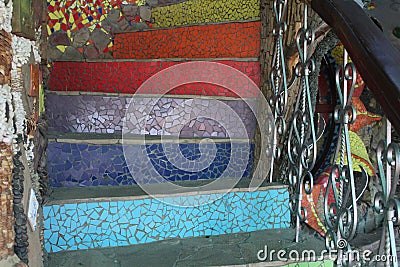 Fabulous, colorful stairs up Stock Photo