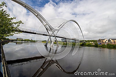Photo of The famous Infinity Bridge located in Stockton-on-Tees Editorial Stock Photo