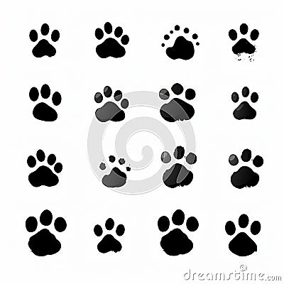 High-quality Poodle Paw Prints Vector Icons Stock Photo