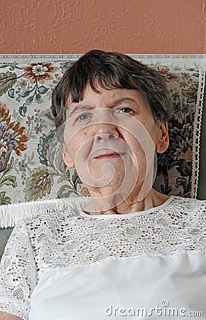 Old elderly oap lady pensioner woman Stock Photo