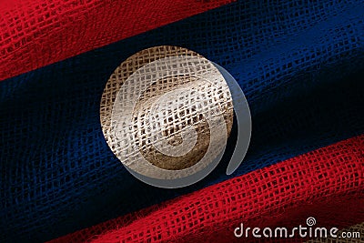 Photo of flag of Laos Stock Photo