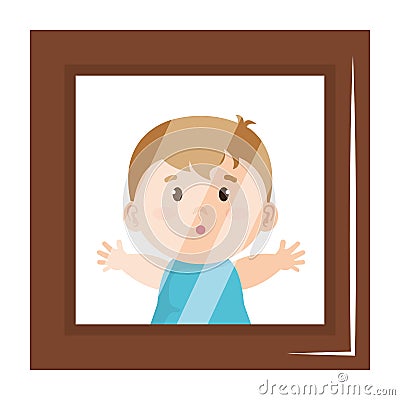 Photo frame with baby picture Cartoon Illustration