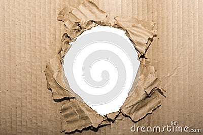 Photo frame cardboard hole torn paper edge ripped Stock Photo