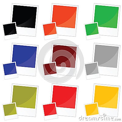 Photo frame in color illustration Vector Illustration