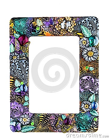 Photo frame made from polymer clay handmade crafted Stock Photo