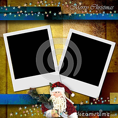 Photo frame merry christmas card Stock Photo