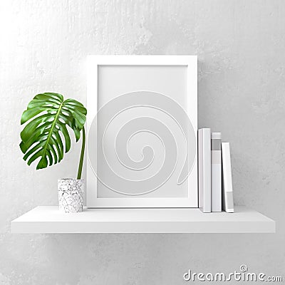 Photo Frame Mock Up Background Cartoon Illustration