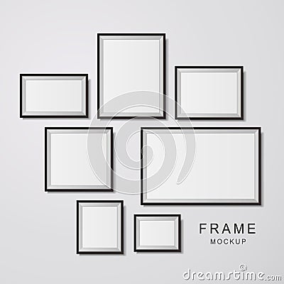 Photo frame mockup set Vector Illustration