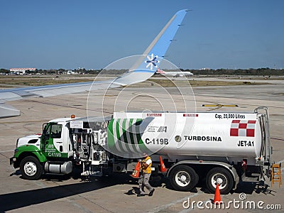 Airline Fuel Truck Editorial Stock Photo