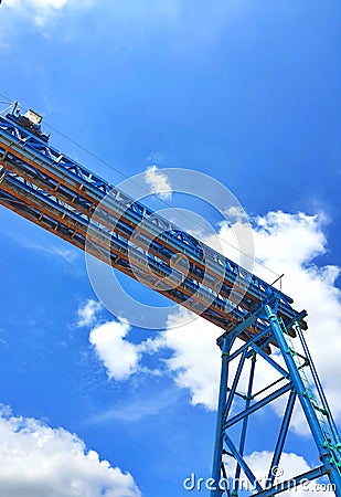 This is a photo of the gantry portal for lifting girders Stock Photo