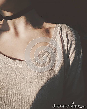 Body parts girls body girl neck picture Stock Photo