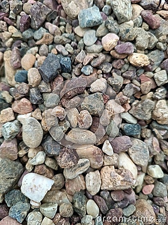 Photo of gravel and sand used as material for cementing roads Stock Photo