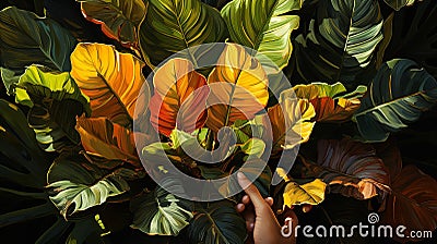 Photo of a group of small children's palms Generate AI Stock Photo