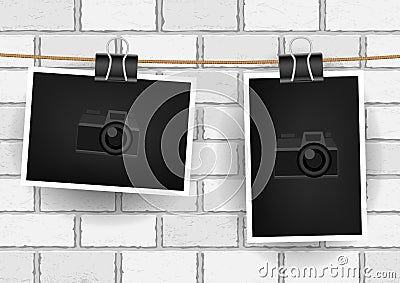 Photo hanging wall background Vector Illustration