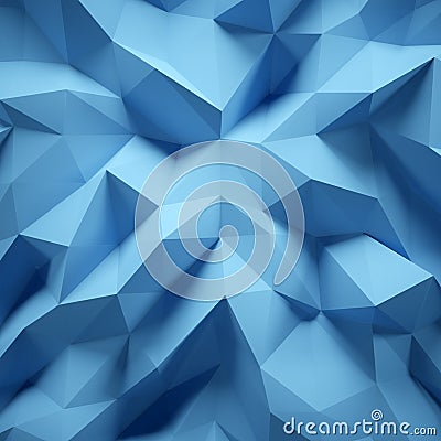 Photo of highly detailed multicolor polygon. Blue geometric rumpled triangular low poly style. Square. 3d render Stock Photo