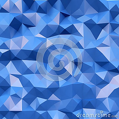 Photo of highly detailed multicolor polygon. Blue geometric rumpled triangular polygons style. Square. 3d render Stock Photo