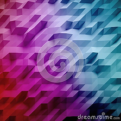 Photo of highly detailed multicolor polygon. Blue, violet geometric rumpled triangular low poly style. Abstract gradient Stock Photo