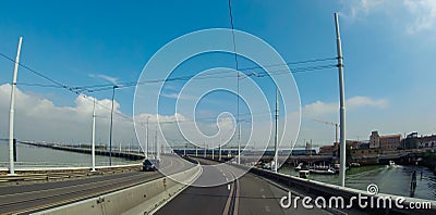 Photo of the highway on the way to Venice Italy Stock Photo