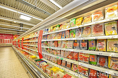 Photo at Hypermarket Auchan Editorial Stock Photo