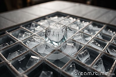 Ice forming on a forgotten tool Stock Photo