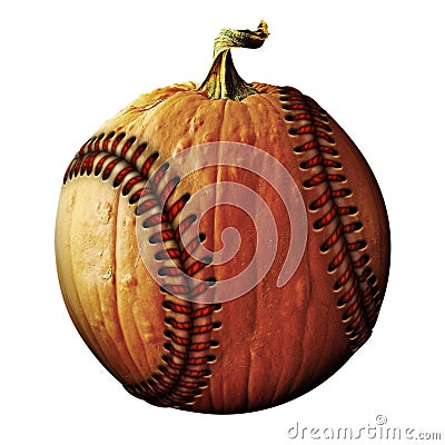 Baseball Pumpkin Stock Photo