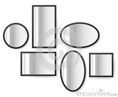 Photo image frames with mirror reflection surface vector illustration Vector Illustration