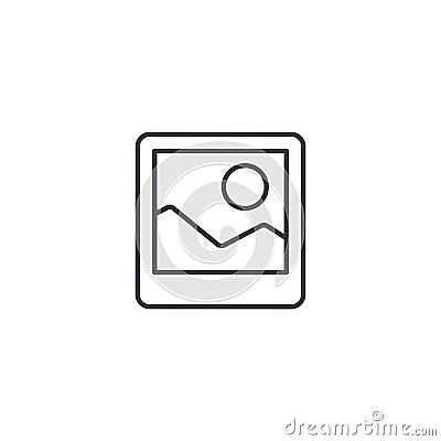 Photo image, photography file, picture gallery thin line icon. Linear vector symbol Vector Illustration