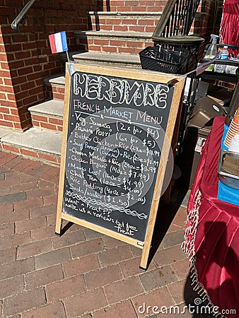 Sign for Indian Food the 21st Annual Georgetown French Market Editorial Stock Photo