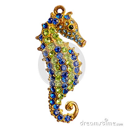 Photo of jewelry sea horse isolated on white background Stock Photo