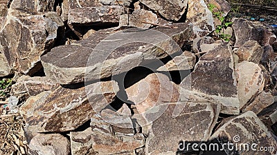 Photo of a large pile of stones Stock Photo