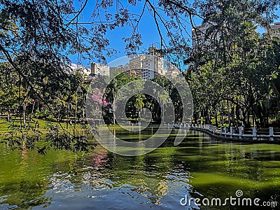 Photo of the largest and most beautiful park in the city of Belo Horizonte. Stock Photo