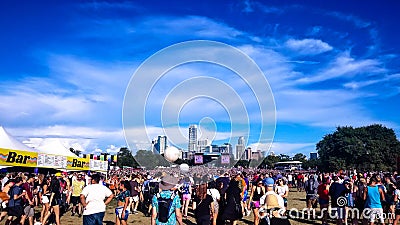 Wide Crowd Image at Austin City Limits Music Festival Editorial Stock Photo