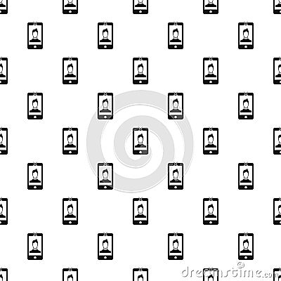 Photo of a man on the screen of smartphone pattern Vector Illustration