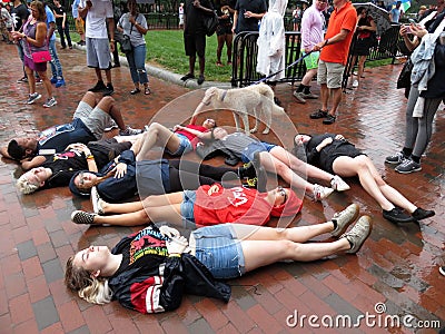 Lying Down for the Resist Movement Editorial Stock Photo