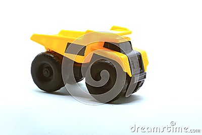 Photo of a miniature dump truck as a tool to introduce transportation equipment to children at school Stock Photo