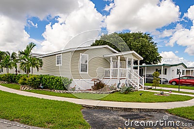 Photo of a mobile home or manufactures house Stock Photo