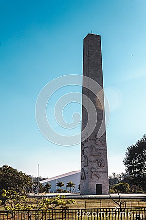 Obelisk at Ibirapuera Park in Sao Paulo, Brazil Brasil Editorial Stock Photo