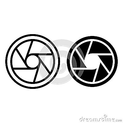 Photo objective line and glyph icon. Camera aperture vector illustration isolated on white. Objective lens outline style Vector Illustration