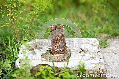 Photo of an old beautiful rusty iron armature isolated Stock Photo