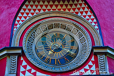 Clock on the bank square Stock Photo