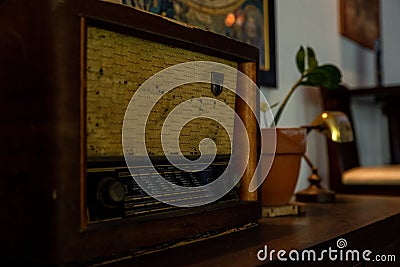 Old/retro radio from 1950 and the years Stock Photo