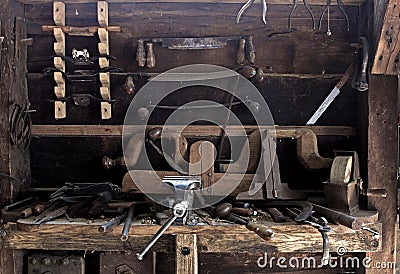 Old work place for craftmanship Stock Photo