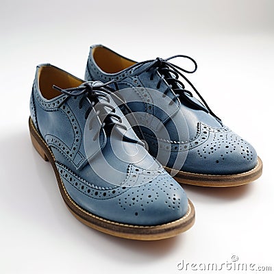 Blue Oxfords shoes Stock Photo