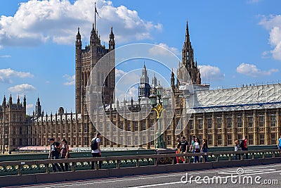 River Thames and Palace of Westminster & x28;Houses of Parliament Editorial Stock Photo