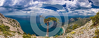 Photo panorama of large resolution for large-format printing, Crimea, summer landscape Stock Photo