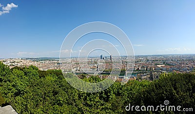 Panorama view from high place to Lyon Stock Photo